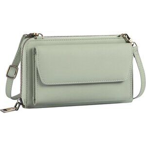 Women Z02 Green Phone Purse Crossbody Bags for Small Travel Wallet Touch Screen